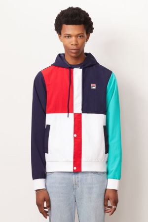 FILA Prentice Wind Jackets Navy / White / Red,Mens Clothing | CA.FXRGTB853